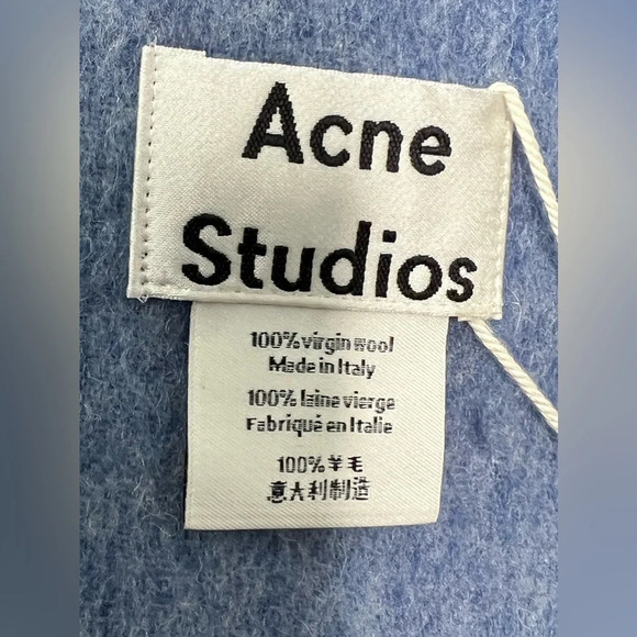 Acne Studios 100% Virgin Wool Made in Italy Fringed Large Scarf Shawl wrap - Picture 8 of 10